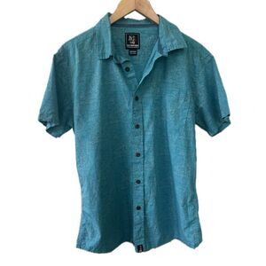 Hinano Men's100% Cotton Hawaiian Aloha Tropical Button Down Collar Shirt M